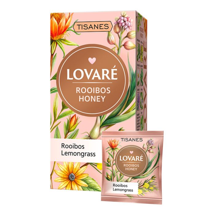 Herbata Lovare ziołowa liściasta w saszetkach Rooibos Honey 24 tor x 1,8g