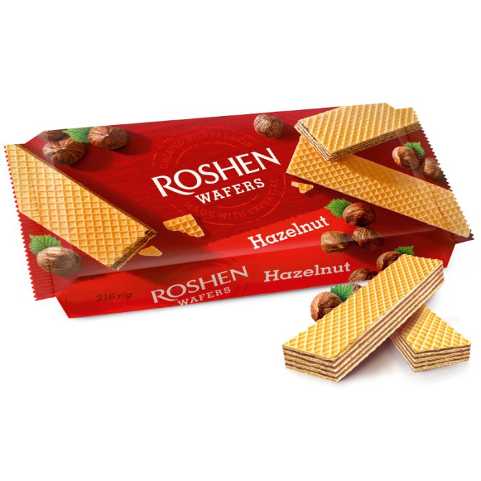 Wafle Roshen z nadzieniem orzechowym Wafers 216 g - obrazek 1