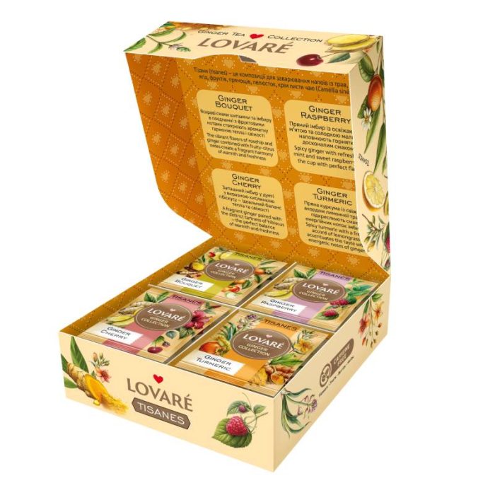 Zestaw Herbat Lovare ziołowa liściasta Assorted Ginger 32 tor x 1,3g - obrazek 2
