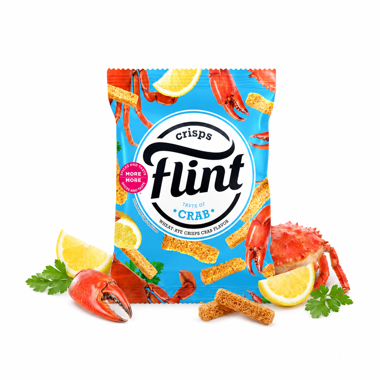 Sucharki Flint o smaku kraba 70g Sucharki Flint pszenno-żytnie o smaku kraba 70 g - obrazek 1