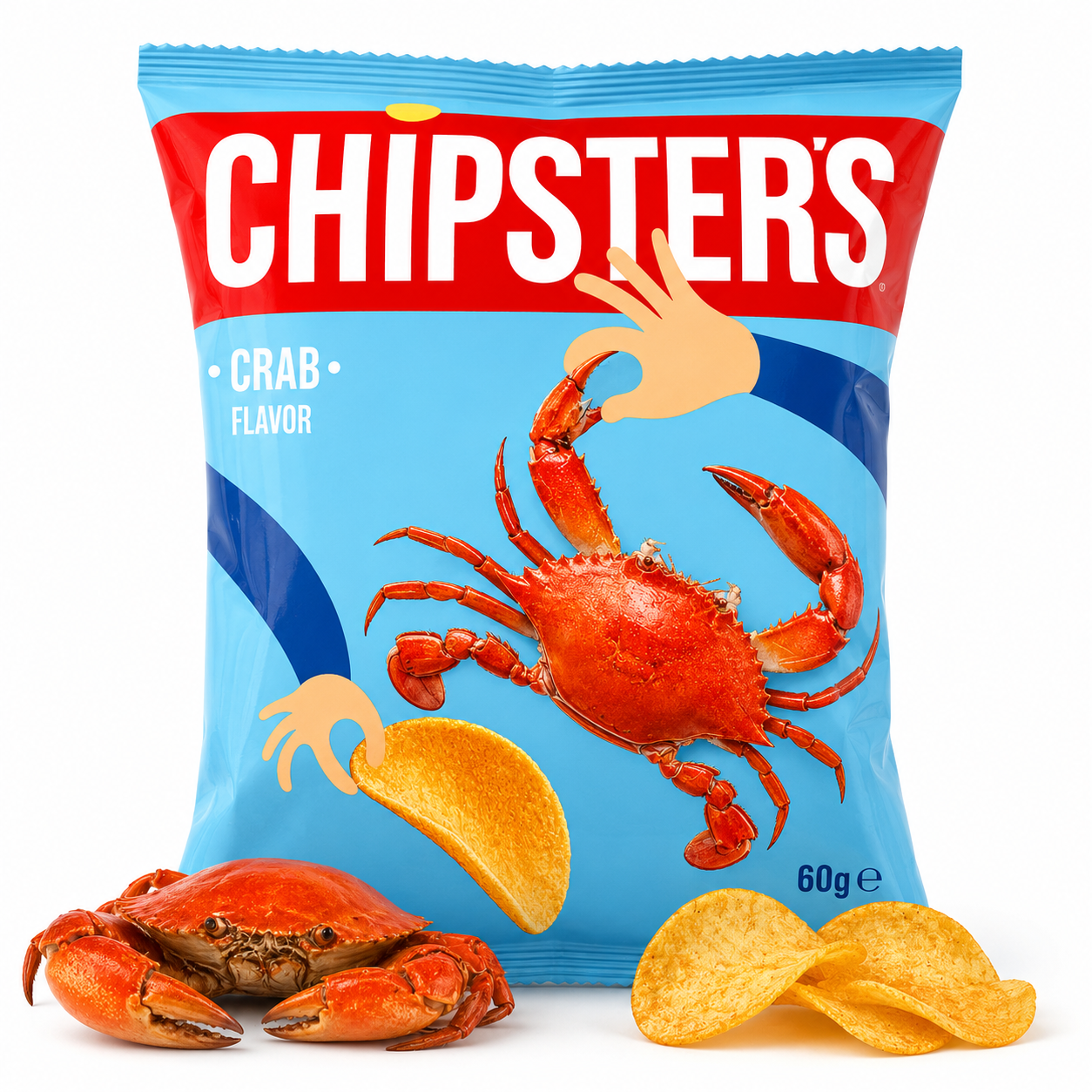 crab Chipsy ziemniaczane „Chipsters” o smaku kraba 60 g - obrazek 1