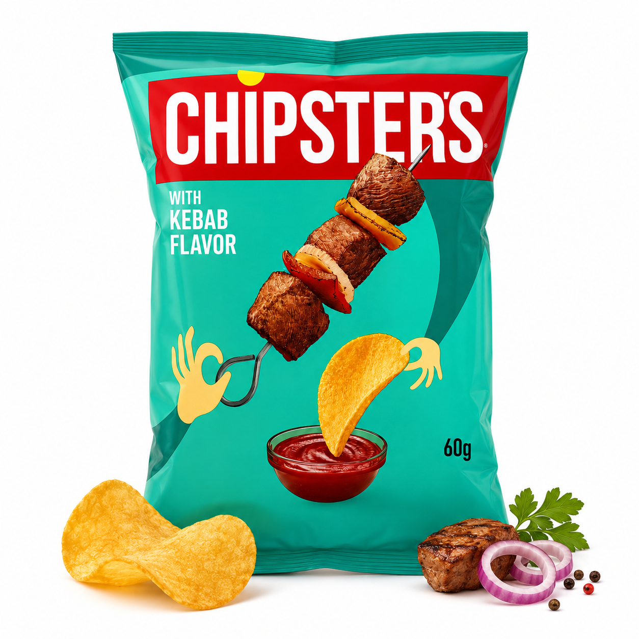 kebab Chipsy ziemniaczane „Chipsters” o smaku paprykowym 60 g (Kopia) - obrazek 1