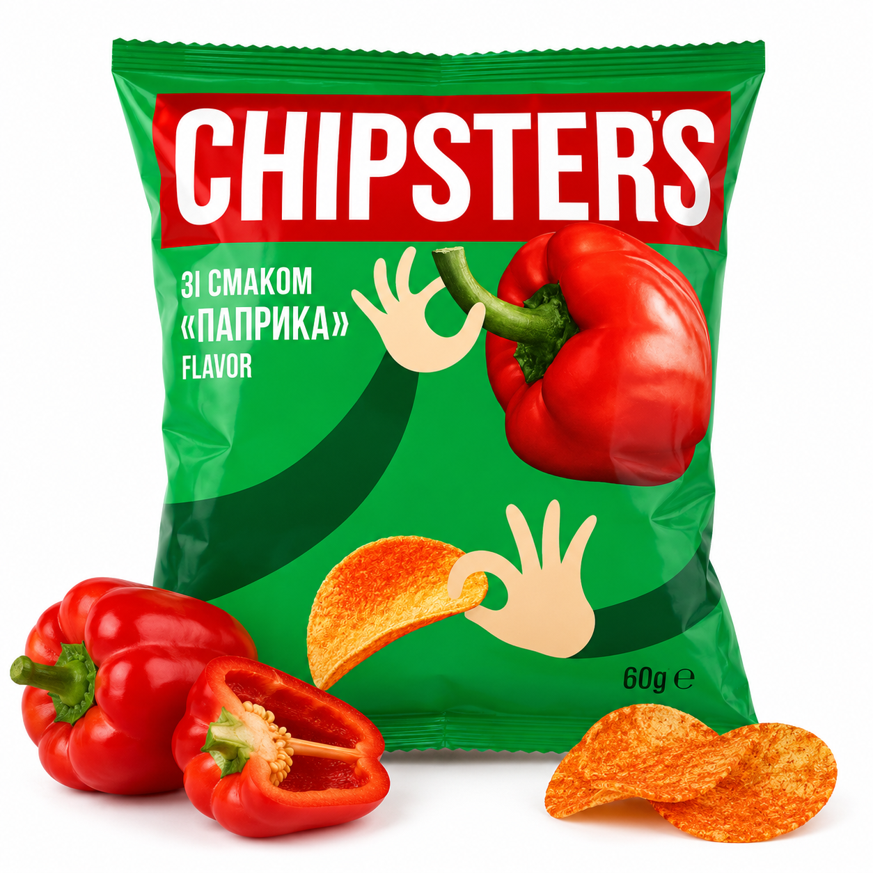 paprik Chipsy ziemniaczane „Chipsters” o smaku paprykowym 60 g - obrazek 1